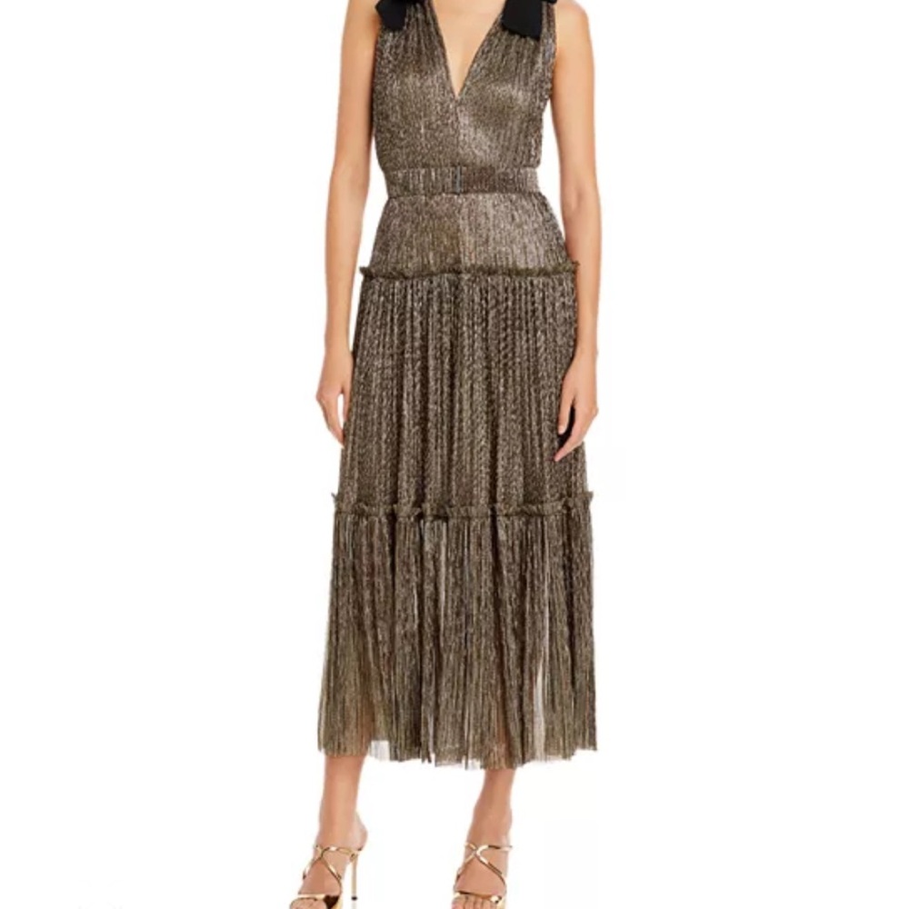 Sabina Musayev Elegant Black and Gold Maxi Dress